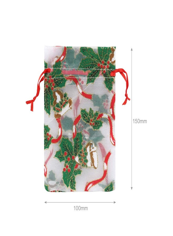 Naler 20PCS Christmas Organza Jewelry Candy Drawstring Gift Bags Xmas Decoration New Year Holiday Design - Image 3
